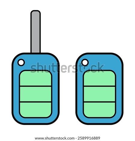 Set of Car key icon, door system safety automobile web design, unlock button vector illustration .