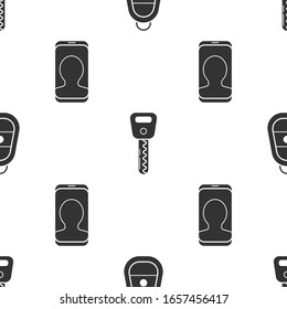 Establezca la clave de Camión con el servicio telefónico de llamadas remoto, con llave de Camión y Taxi en un patrón ininterrumpido. Vector