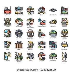 Conjunto de iconos perfectos de línea delgada y píxel para cualquier proyecto web y de aplicación. 