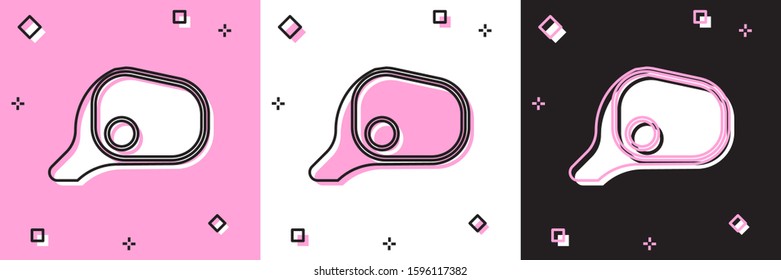 Set Car mirror icon isolated on pink and white, black background.  Vector Illustration