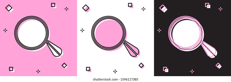 Set Car mirror icon isolated on pink and white, black background.  Vector Illustration