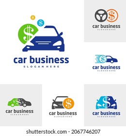 Set Set mit dem Auto-Geld-Logo, Vektorvorlage, Design-Konzepte des Creative Car-Logos