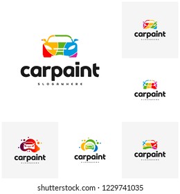 Set of Car Paint Logo Template Design Vector