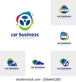 Set of Car paint logo vector template, Creative Car logo design concepts