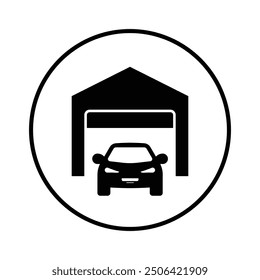 Set of car parking garage icon collection.  Car repair garage symbol. Vector illustration.