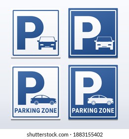 Set of car parking sign. Car parking zone. Illustration vector