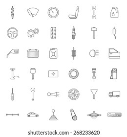 Set of car parts icons. 