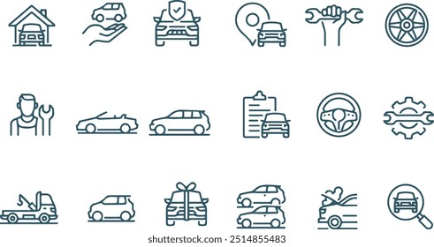 set of car repair icon vector design 