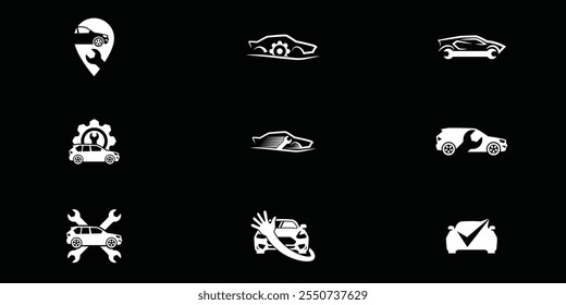 Set of Car repair logo template design. Automobile Logo.