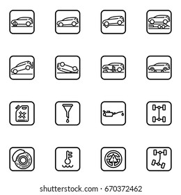 Set of car repair outline vector icons.
