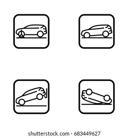 Set of car repair outline vector icons.
