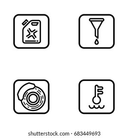 Set of car repair outline vector icons.