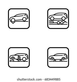 Set of car repair outline vector icons.