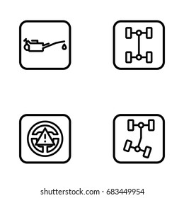 Set of car repair outline vector icons.