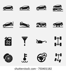 Set of car repair vector icons.