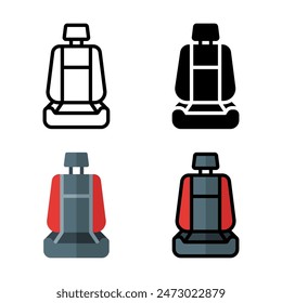 Set of Car Seat Icon Vector Illustration