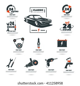 Set of car service 