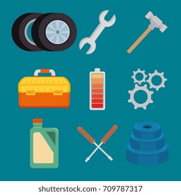 set of car service icons