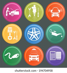 Set of car service icons. Vector illustration
