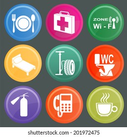 Set of car service icons. Vector illustration