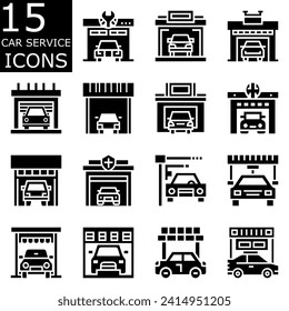 Set of car service icons vector. Pictogram design.