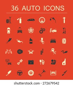 Set of car service icons. Vector illustration