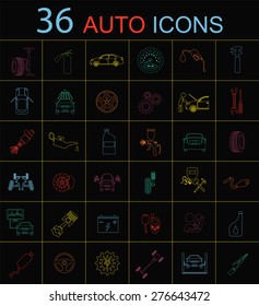Set of car service icons. Vector illustration
