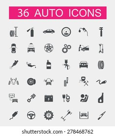 Set of car service icons. Vector illustration