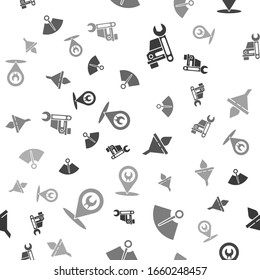 Set Car service, Speedometer, Funnel or filter and motor oil drop and Car service on seamless pattern. Vector