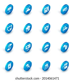 Set Car sharing, Online real estate, Rent, Shield with dollar, House shield,  and  icon. Vector