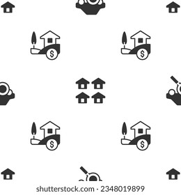 Establezca el uso compartido de automóviles, bienes raíces y vivienda con el dólar en un patrón ininterrumpido. Vector