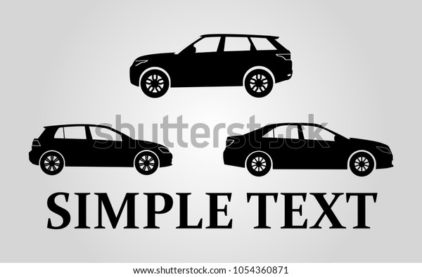 Set of car silhouettes, black and white car\
silhouettes, logo car isolated on grey background, vector\
illustration car logotype. Set silhouettes sedan, suv, pick up\
body, repair, wash, EPS\
10.