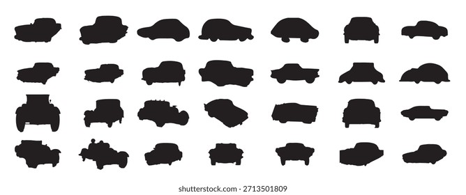 Satz von Auto Silhouetten Vektorgrafik