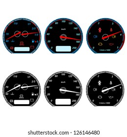 Set of car speedometers for racing design. vector illustration
