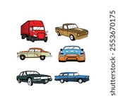 set of car vector template vehicle and automobile industry, on white background