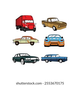 set of car vector template vehicle and automobile industry, on white background