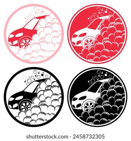 Set car wash icon logo. cleaning service pictogram design vector illustration
