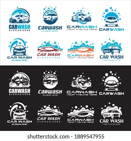 Set of Car wash logo design vector Template, Car Wash Logo, Cleaning Car, Washing and Service Vector Logo Design.