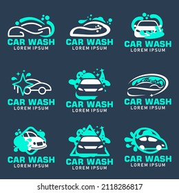 set of Car wash logo design vector Template, Car Wash Logo, Cleaning Car, Washing and Service Vector Logo Design concept
