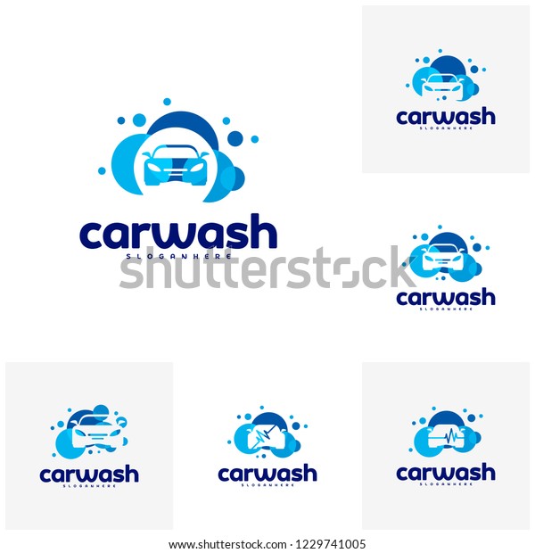 Set of Car Wash Logo\
Template Designs