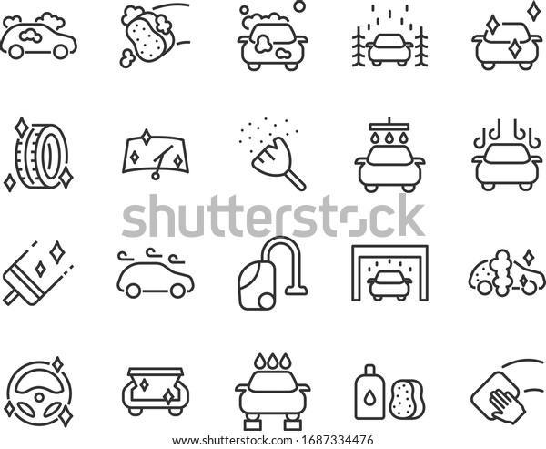 set of car washing
icons, washing service