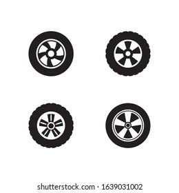set of car wheel vector icon design template