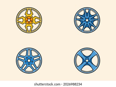 Set of car wheel vector illustration