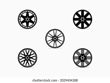 Set of car wheel vector illustration