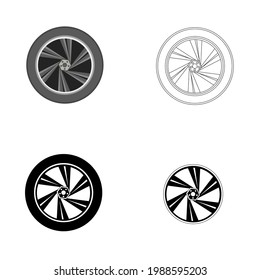 conjunto de vector de la rueda del coche sobre fondo blanco