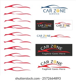 Set of Car Zone service logo template. 