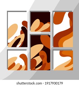 Set a caramel abstract design, suitable for various purposes, book covers, food social posts, wall poster displays, business needs such as business cards, flyers and more. Editable vector.