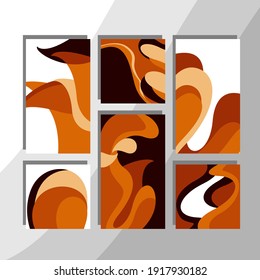 Set a caramel abstract design, suitable for various purposes, book covers, food social posts, wall poster displays, business needs such as business cards, flyers and more. Editable vector.