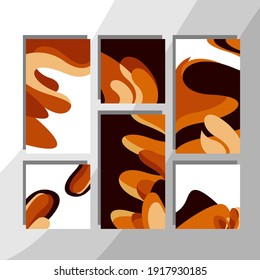 Set a caramel abstract design, suitable for various purposes, book covers, food social posts, wall poster displays, business needs such as business cards, flyers and more. Editable vector.