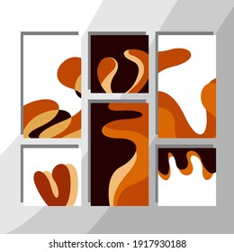 Set a caramel abstract design, suitable for various purposes, book covers, food social posts, wall poster displays, business needs such as business cards, flyers and more. Editable vector.